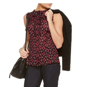 Tory Burch Black and Red Sleeveless Blouse